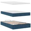 vidaXL Cadre de lit ottoman avec matelas bleu fonc&eacute; 120x200 cm velours