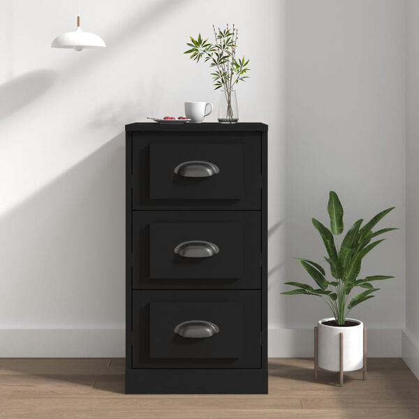 vidaXL Buffet noir 36x35,5x67,5 cm bois d'ing&eacute;nierie