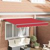 vidaXL Auvent R&eacute;tractable Rouge 350 x 200 cm tissu