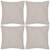 vidaXL Housses de coussin Coton 4 pcs Beige 40x40 cm
