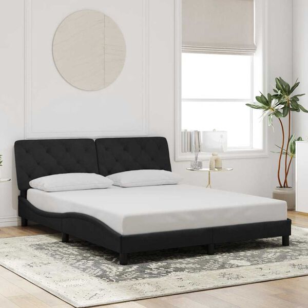 vidaXL Cadre de lit sans matelas noir 160x200 cm velours