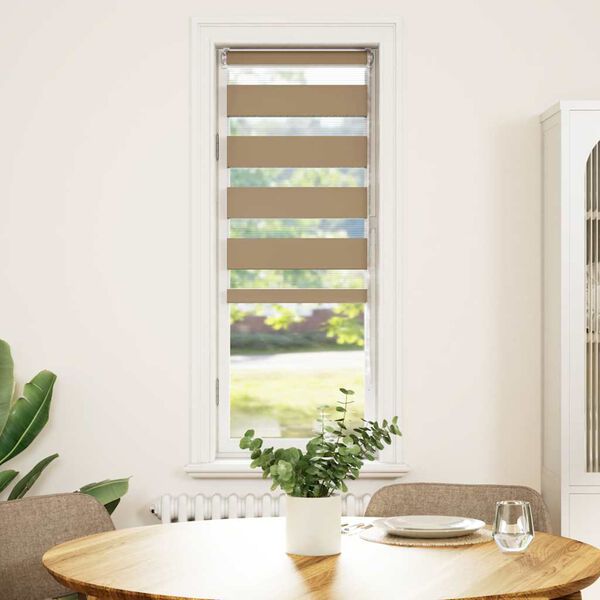 vidaXL Store z&egrave;bre marron sable largeur du tissu 35,9 cm polyester