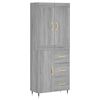 vidaXL Buffet haut Sonoma gris 69,5x34x180 cm Bois d'ing&eacute;nierie