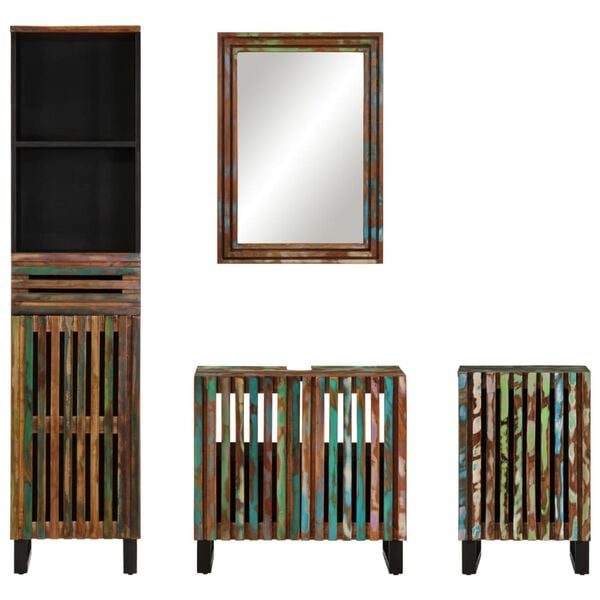 vidaXL Ensemble de meubles de salle de bain 4 pcs bois massif d'acacia