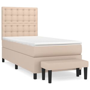vidaXL Sommier &agrave; lattes de lit avec matelas Cappuccino 90x190 cm