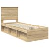 vidaXL Cadre de lit Ch&ecirc;ne Sonoma 75 x 190 cm Bois de pin massif