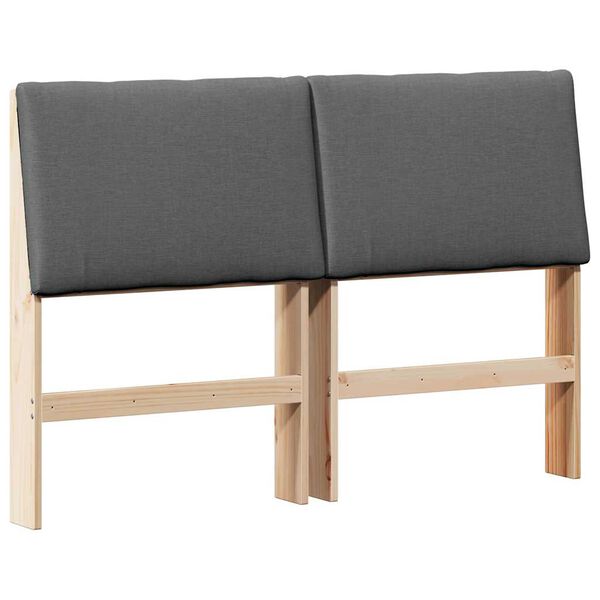 vidaXL T&ecirc;te de lit capitonn&eacute;e Gris fonc&eacute; 150 cm Pin massif