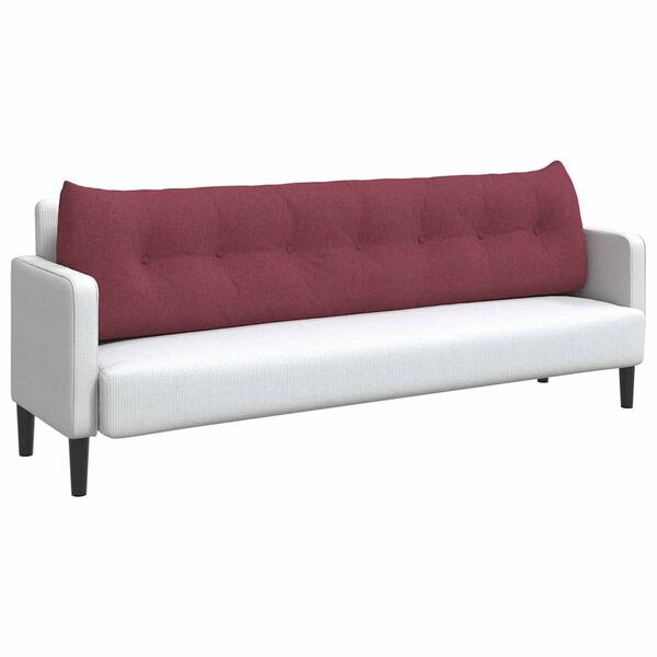 vidaXL Coussin de Dos Bordeaux 200 x 24 x 50 cm tissu