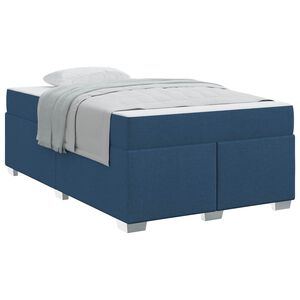 vidaXL Cadre de lit avec matelas Bleu 120 x 190 cm tissu