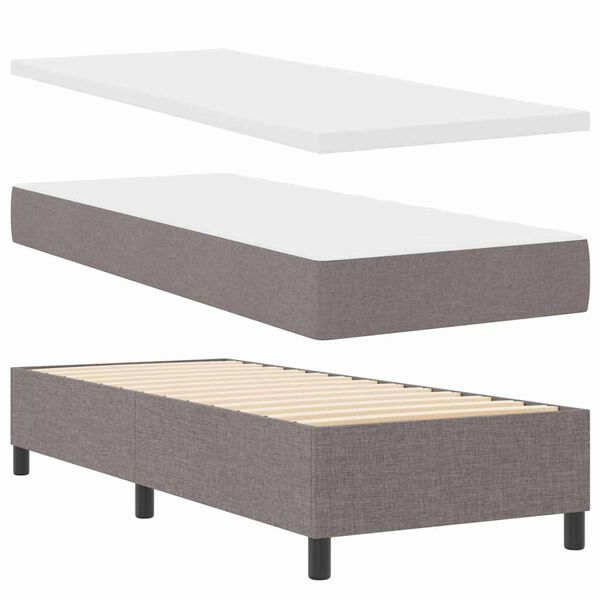 vidaXL Lit &agrave; ressorts avec matelas Taupe 80 x 200 cm tissu