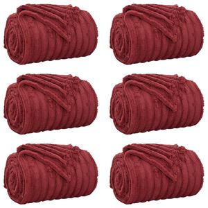 vidaXL Couvertures &agrave; jeter 6 pc Bordeaux 150 x 130 cm 2.85 kg Polaire