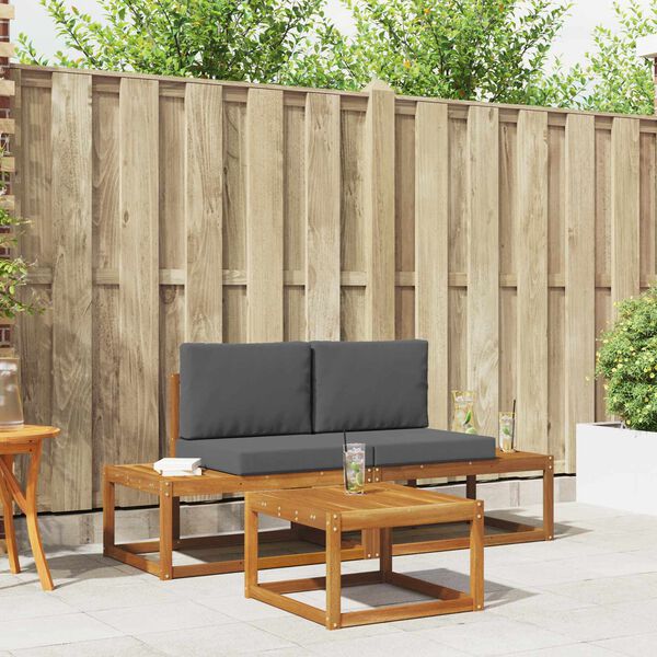 vidaXL Ensemble de canap&eacute;s d'ext&eacute;rieur avec coussin 3 pcs Naturel