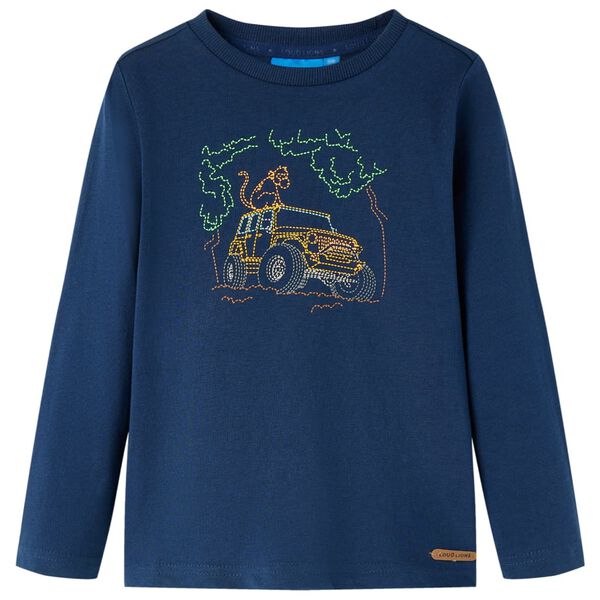 T-shirt enfants à manches longues bleu marine 128