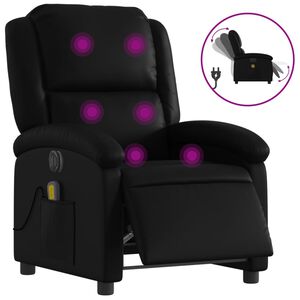 vidaXL Fauteuil de massage inclinable &eacute;lectrique noir similicuir