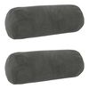 vidaXL Housse de coussin 2 pcs HEERLEN Gris fonc&eacute; &Oslash; 15 x 40 cm Velours
