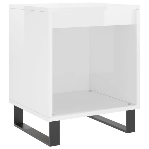 vidaXL Tables de chevet 2 pcs blanc brillant 40x35x50 cm
