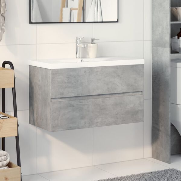vidaXL Ensemble de meubles de salle de bain 2 pcs gris b&eacute;ton