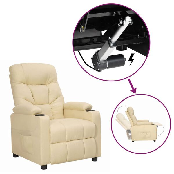 vidaXL Fauteuil Cr&egrave;me Tissu