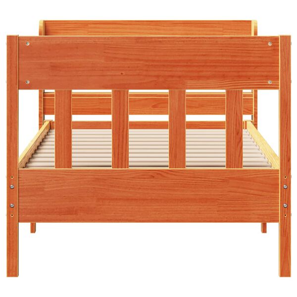 vidaXL Cadre de lit sans matelas cire marron 90x200 cm bois pin massif