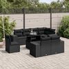 vidaXL Salon de jardin 9 pcs avec coussins noir r&eacute;sine tress&eacute;e
