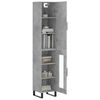 vidaXL Buffet haut Gris b&eacute;ton 34,5x34x180 cm Bois d'ing&eacute;nierie
