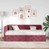 vidaXL Cadre de lit d'angle avec matelas Bordeaux 100 x 200 cm tissu