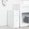 vidaXL Armoire de salle de bain étroite avec roulettes blanc