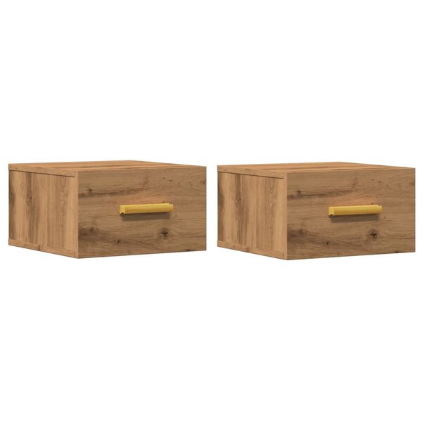 vidaXL Tables de chevet murales 2 pcs chêne artisanal 35x35x20 cm