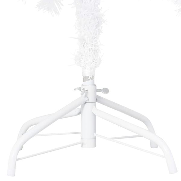 vidaXL Arbre de No&euml;l artificiel pr&eacute;-&eacute;clair&eacute; et boules blanc 210 cm PVC