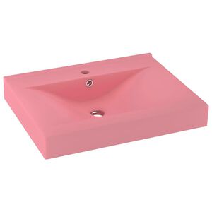 vidaXL Lavabo avec trou de robinet Rose mat 60x46 cm C&eacute;ramique