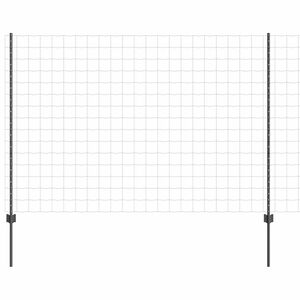 vidaXL Cl&ocirc;ture Euro avec poteau 10 x 1,6 m Acier recouvert de PVC Gris
