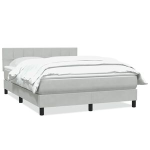 vidaXL Sommier &agrave; lattes de lit et matelas gris clair 140x210cm velours