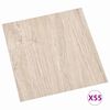 vidaXL Planches de sol 55 pcs Marron Clair 5,11 m&sup2; PVC