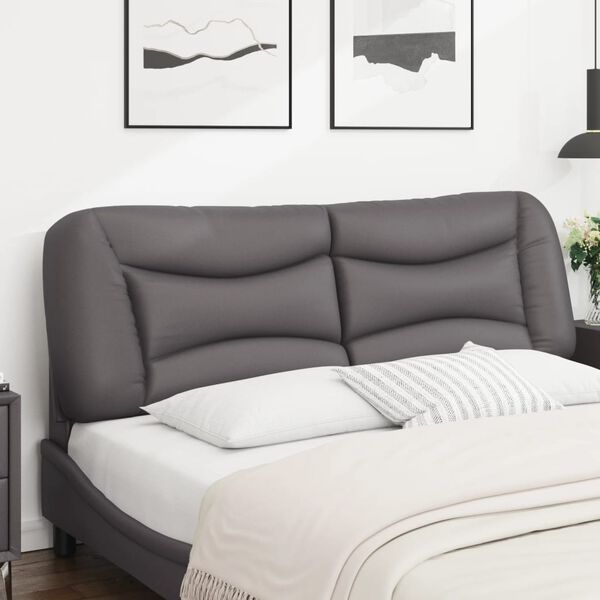vidaXL Coussin de t&ecirc;te de lit Hvar gris 160 cm similicuir