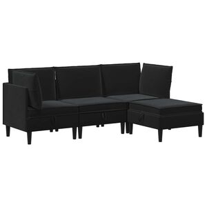 vidaXL Ensemble de meubles pour le salon 4 pc Noir Velours