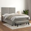 vidaXL Sommier &agrave; lattes de lit et matelas Gris clair 140x190cm Velours
