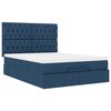 VidaXL Cadre de lit ottoman avec matelas bleu 140x200 cm tissu