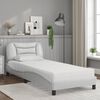 vidaXL Lit avec matelas Hvar blanc 90x200 cm similicuir