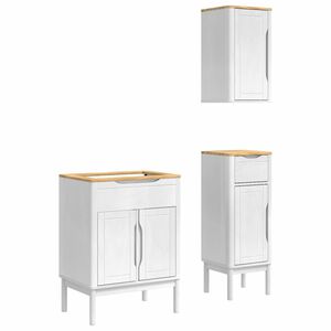 vidaXL Ensemble de mobilier de salle de bain FLORO 3 pcs Blanc