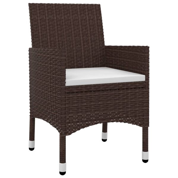 vidaXL Ensemble &agrave; manger de jardin coussins 7 pcs R&eacute;sine tress&eacute;e Verre