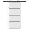 vidaXL Porte coulissante kit de quincaillerie noir 90x205 cm verre ESG