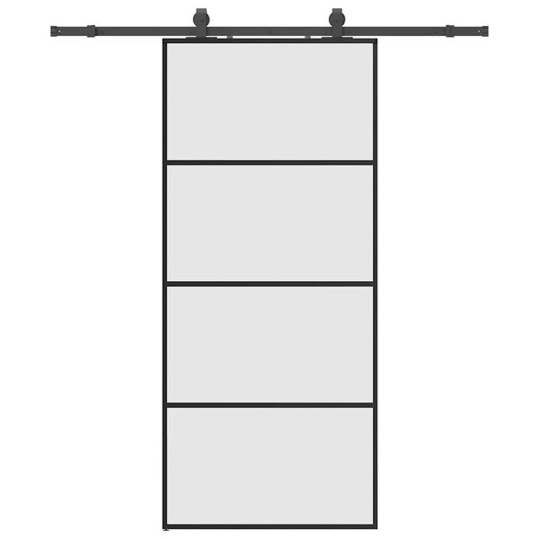 vidaXL Porte coulissante kit de quincaillerie noir 90x205 cm verre ESG