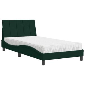 vidaXL Lit avec matelas Hanko vert fonc&eacute; 100x200 cm velours