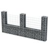 vidaXL Panier de gabion en forme de U Acier galvanis&eacute; 240x20x100 cm