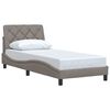 vidaXL Cadre de lit sans matelas taupe 90x190 cm tissu
