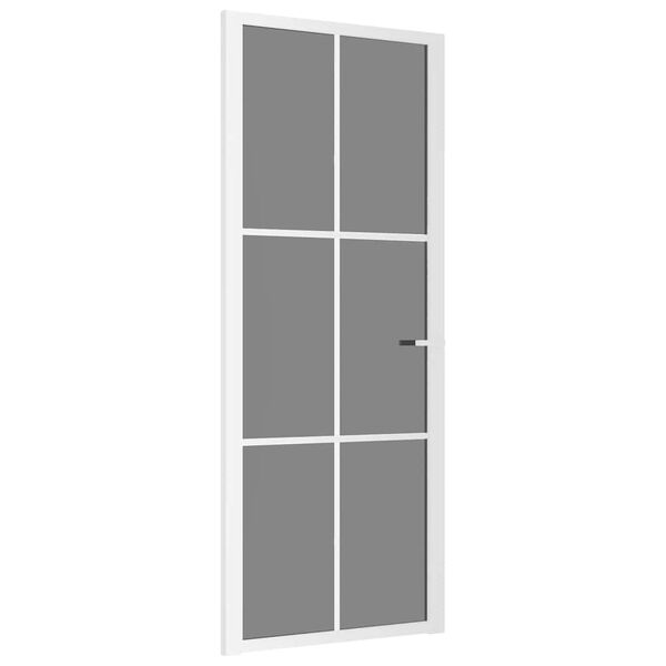 vidaXL Porte int&eacute;rieure 83x201,5 cm Blanc Verre ESG et aluminium