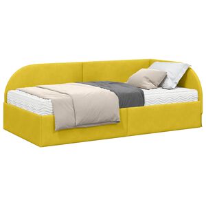 vidaXL Cadre de lit d'angle avec matelas 2 pc Jaune 80 x 200 cm