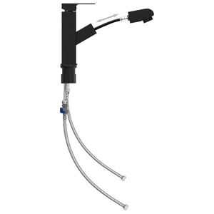 vidaXL Robinet de lavabo r&eacute;tractable Finition noire 157x172 mm