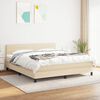 vidaXL Sommier &agrave; lattes de lit avec matelas Cr&egrave;me 180x200 cm Tissu