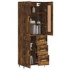 vidaXL Buffet haut Ch&ecirc;ne fum&eacute; 69,5x34x180 cm Bois d'ing&eacute;nierie